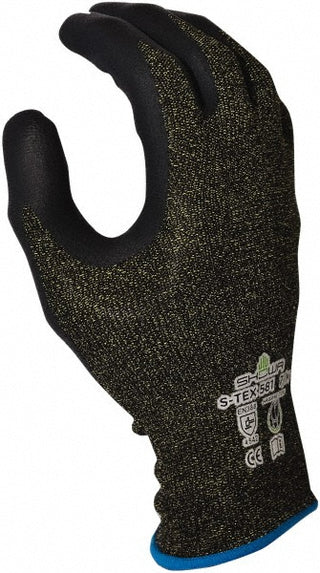 Medium Gray; Black Kevlar; Nylon; Polyester Cut-Resistant Gloves - SHOWA S-TEX581M-07