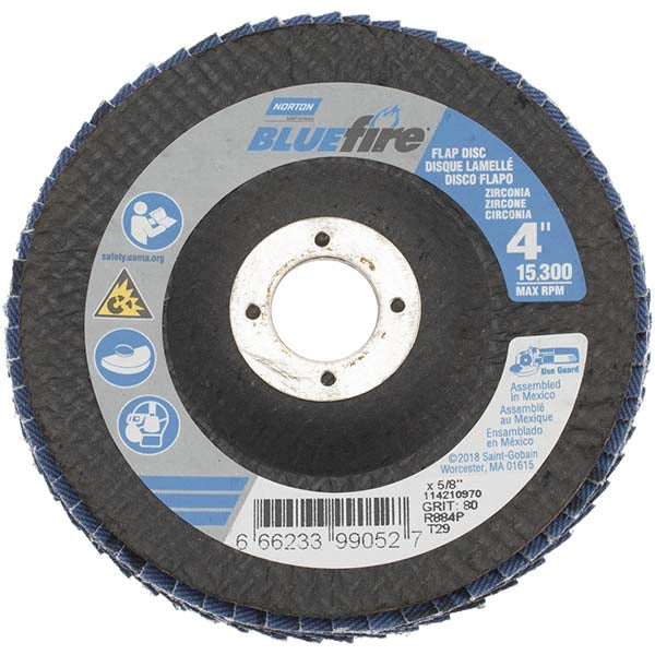 4" 80-Grit Zirconia Alumina Disc - Norton 66623399052