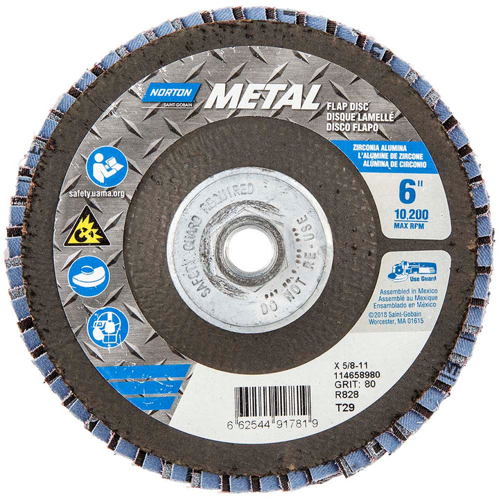 6" 80-Grit Zirconia Alumina Disc - Norton 66254491781
