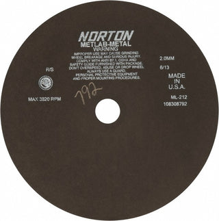 12" Aluminum Oxide Grinding & Cutoff Wheel - Norton 66253322152