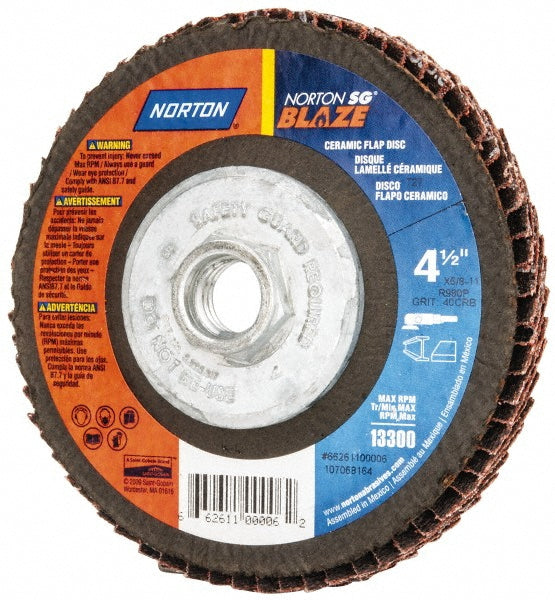4-1/2" 40-Grit Ceramic Alumina Disc - Norton 66254400257