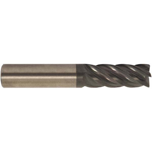 1/4" 5-Flute Solid Carbide Corner Radius End Mill, AlCrTiN - Accupro 311458