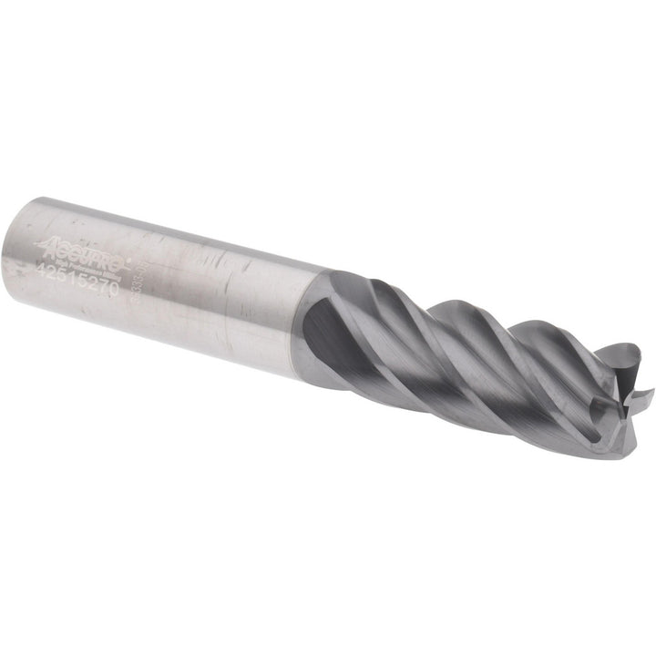 1/2" 5-Flute Solid Carbide Corner Radius End Mill, AlCrTiN - Accupro 311642