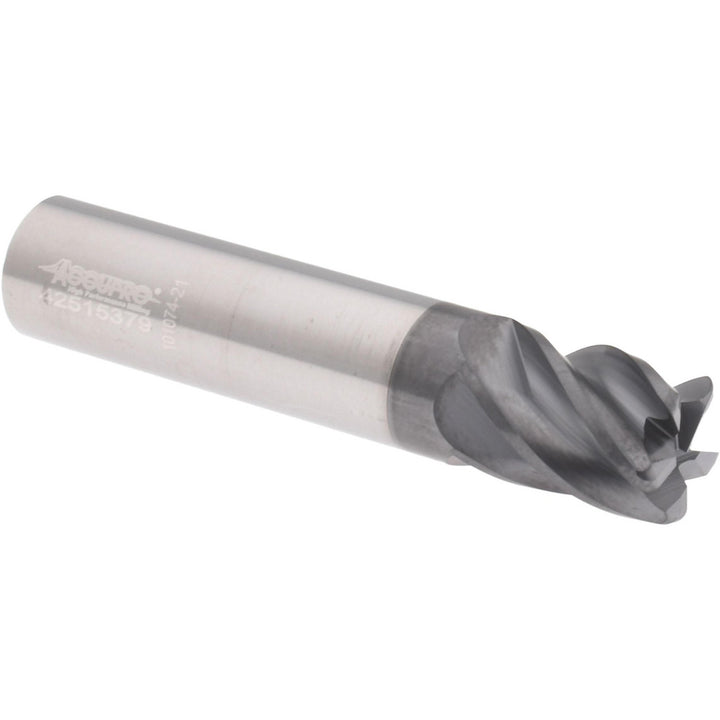 1/2" 5-Flute Solid Carbide Corner Radius End Mill, AlCrTiN - Accupro 311604