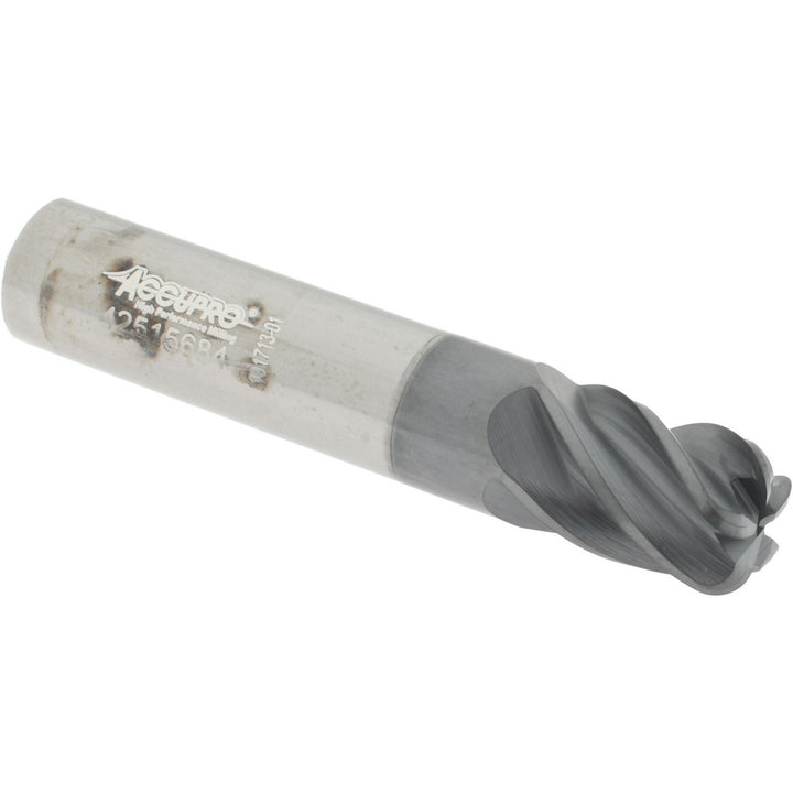 3/8" 5-Flute Solid Carbide Corner Radius End Mill, AlCrTiN - Accupro 311537
