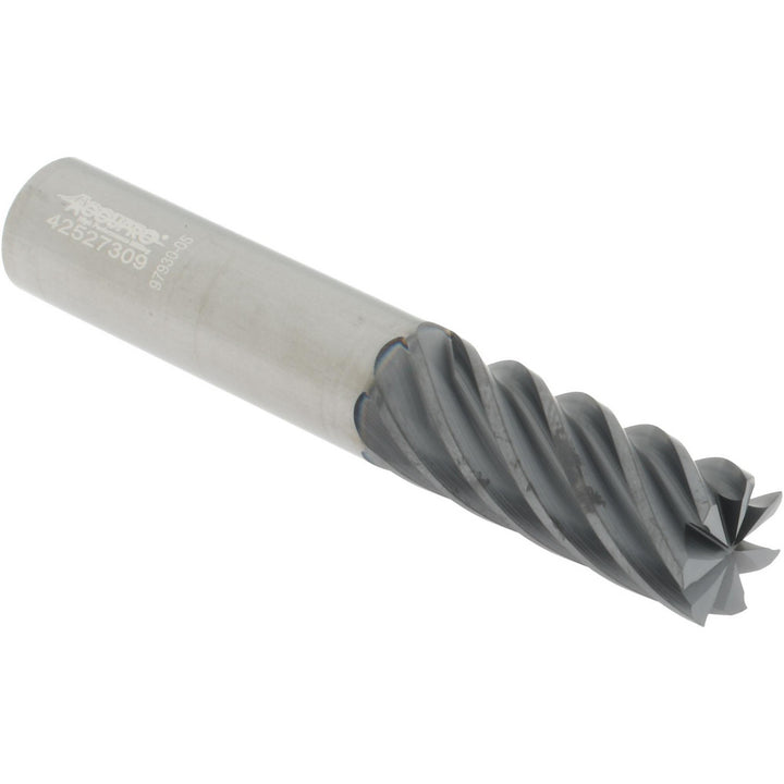 1/2" 7-Flute Solid Carbide Square End Mill, AlTiCrN - Accupro 312632