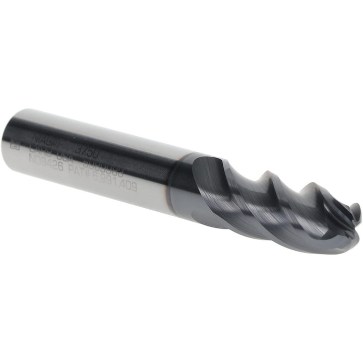 3/8" 4-Flute Solid Carbide Ball End Mill, AlTiN - Seco 03083829