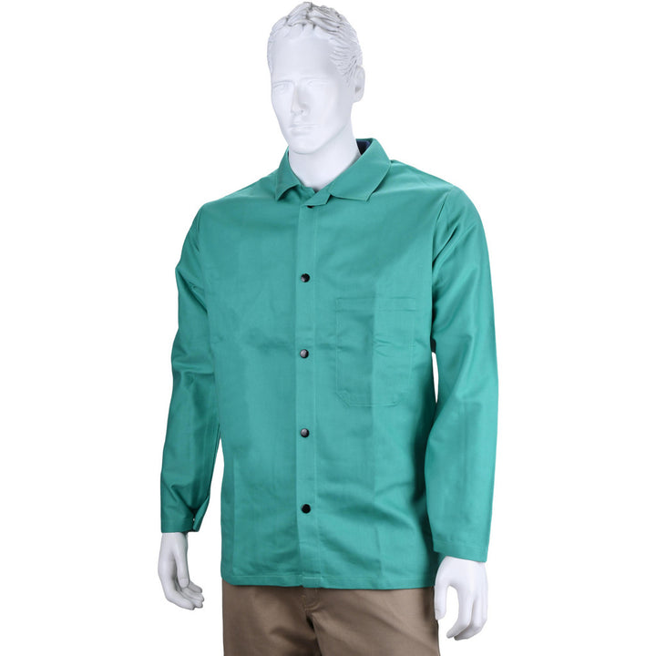 X-Large Green Flame-Resistant; Flame-Retardant Protective Garment - PRO-SAFE WELD-JK-A1-XL