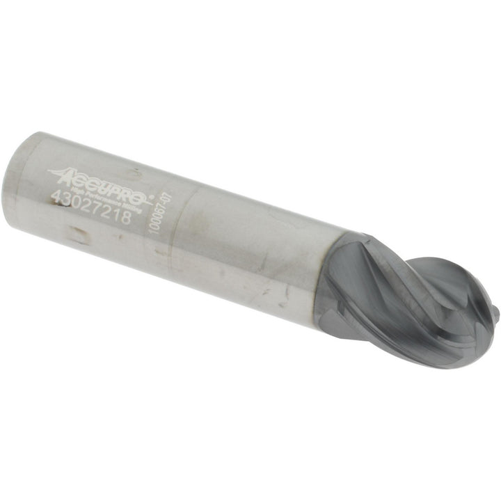 1/2" 4-Flute Solid Carbide Ball End Mill, nACRo - Accupro 95168386