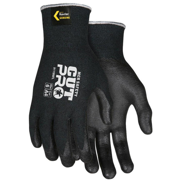 Small Black Kevlar Cut-Resistant Gloves - MCR Safety 9178NFS
