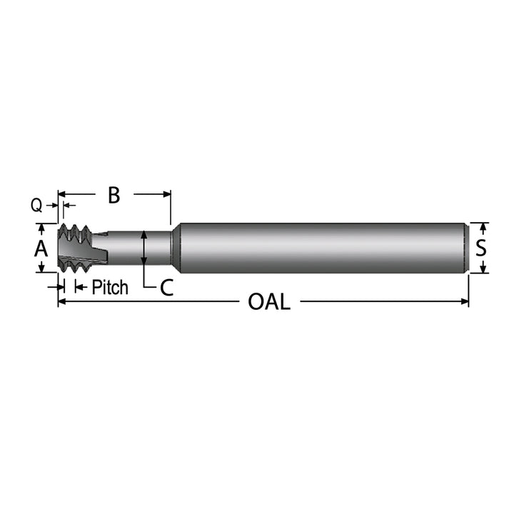 Helical Flute Thread Mills - Scientific Cutting Tools TMLR186-20EL