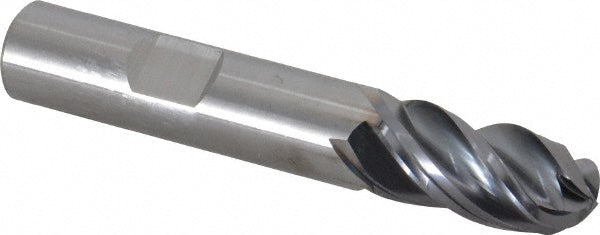 1/2" 4-Flute Solid Carbide Ball End Mill, AlTiN - Kennametal 4067288