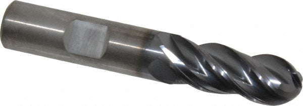 1/2" 4-Flute Solid Carbide Ball End Mill, AlTiN - Kennametal 4067289