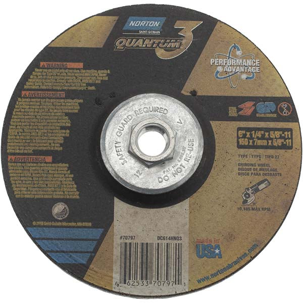 6 x 1/4" Ceramic Alumina Grinding & Cutoff Wheel - Norton 66253370797