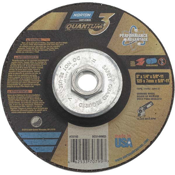 5 x 1/4" Ceramic Alumina Grinding & Cutoff Wheel - Norton 66253370795