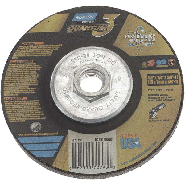 4-1/2 x 1/4" Ceramic Alumina Grinding & Cutoff Wheel - Norton 66253370793