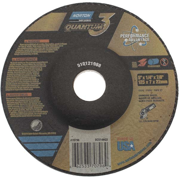 5 x 1/4" Ceramic Alumina Grinding & Cutoff Wheel - Norton 66253370796