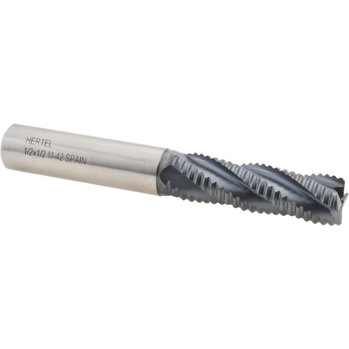0.5" 4-Flute Cobalt Roughing End Mill, TiCN - Hertel 44838969