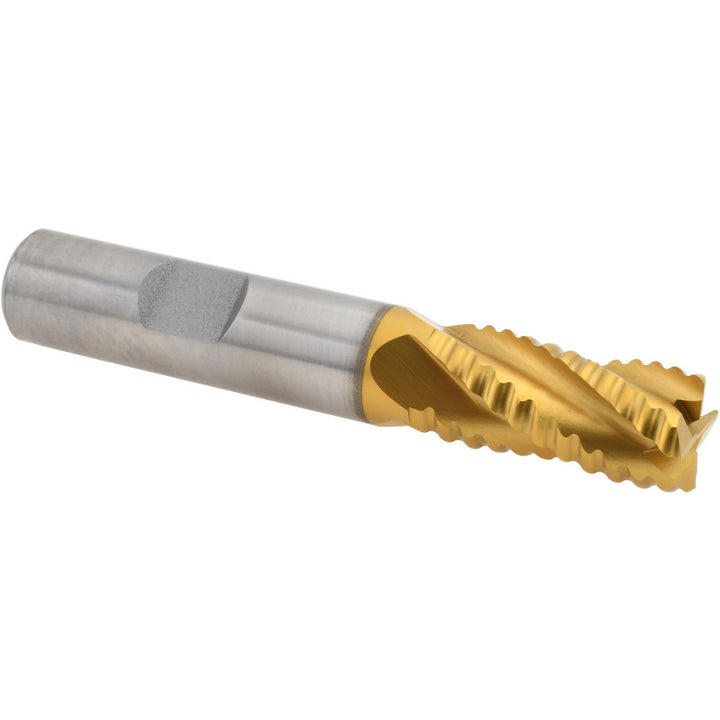 0.5" 4-Flute Cobalt Roughing End Mill, TiN - Hertel 44839058