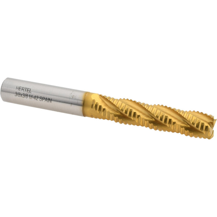 0.375" 4-Flute Cobalt Roughing End Mill, TiN - Hertel 44839066