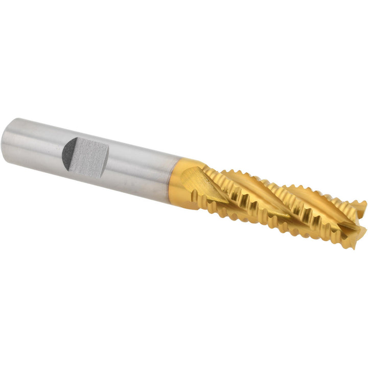 0.375" 4-Flute Cobalt Roughing End Mill, TiN - Hertel 44839074