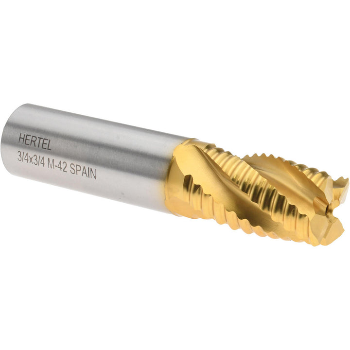 0.75" 4-Flute Cobalt Roughing End Mill, TiN - Hertel 44839108