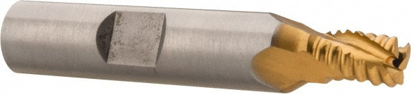 0.2500" 3-Flute Cobalt Single End Mill, TiN - Hertel 44839173
