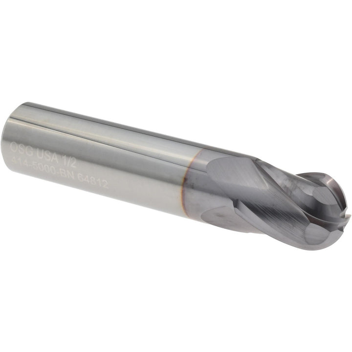 1/2" 4-Flute Solid Carbide Ball End Mill, TiCN - OSG 414-5000-BN08
