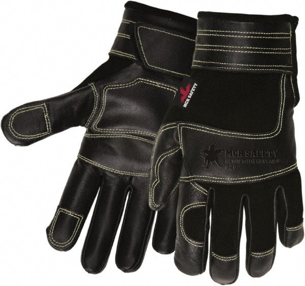 Medium Black Deerskin Leather General Purpose Gloves - MCR Safety 925M
