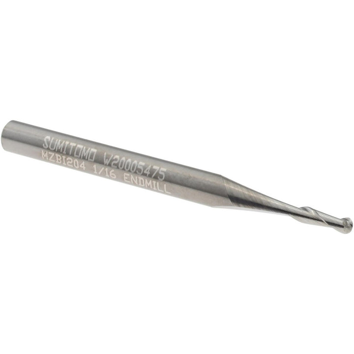 1/16" 2-Flute Solid Carbide Ball End Mill - Sumitomo U100173