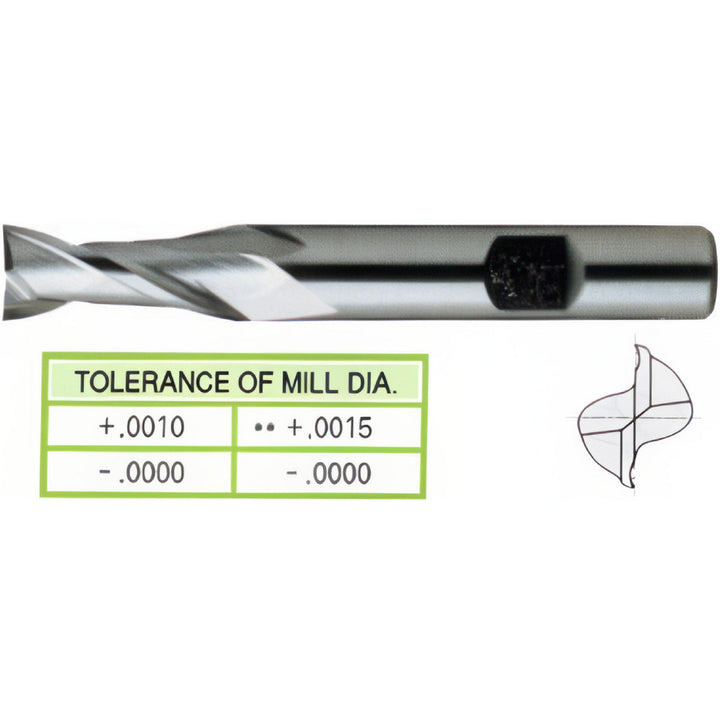 1/2" 2-Flute High Speed Steel Square End Mill - YG-1 02321
