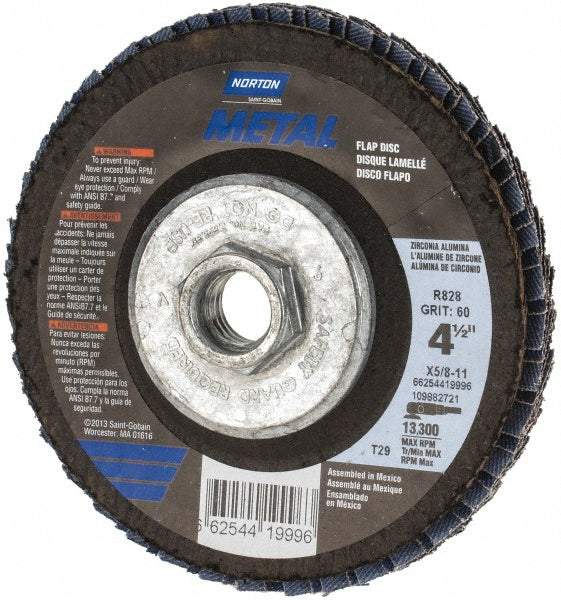 4-1/2" 60-Grit Zirconia Alumina Disc - Norton 66254419996