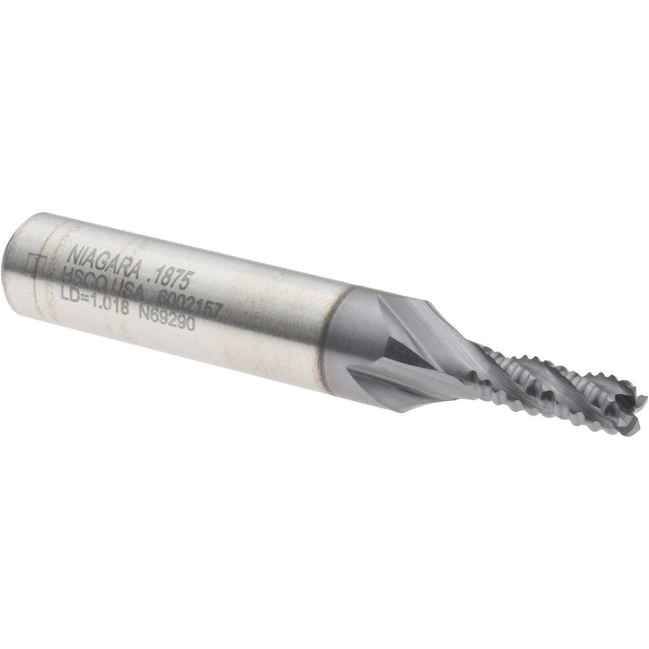 0.1875" 4-Flute Cobalt Roughing End Mill, TiCN - Seco 17013488
