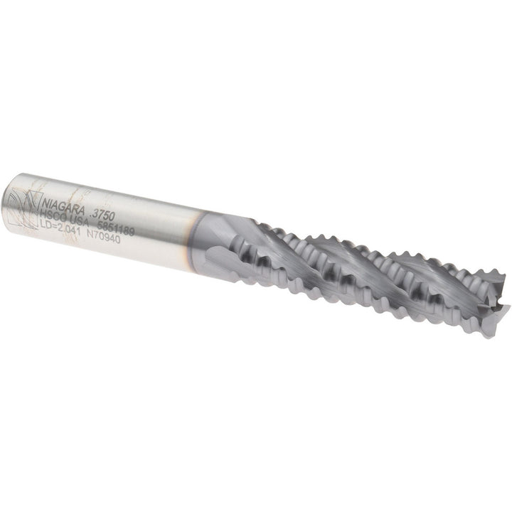0.375" 4-Flute Cobalt Roughing End Mill, TiCN - Seco 17013952