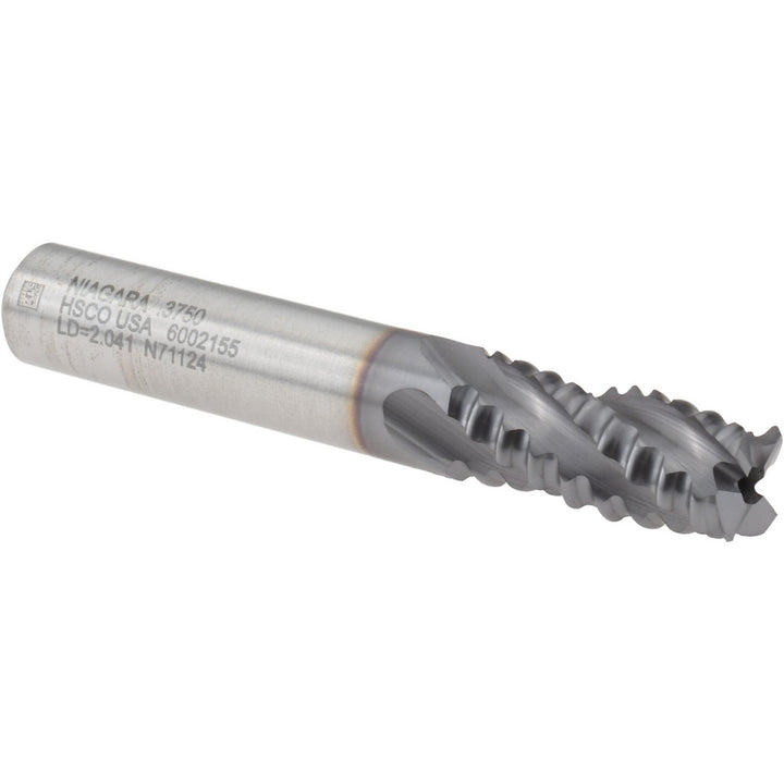 0.375" 4-Flute Cobalt Roughing End Mill, TiCN - Seco 17014080