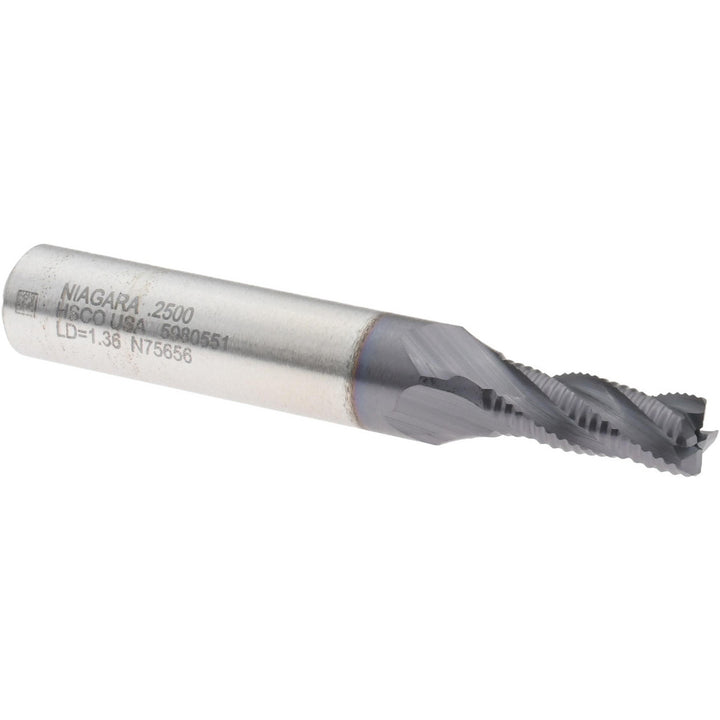 0.25" 4-Flute Cobalt Roughing End Mill, TiAlN - Seco 17014817