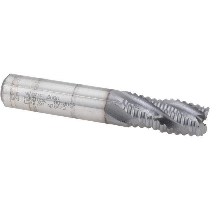 0.5" 4-Flute Cobalt Roughing End Mill, TiCN - Seco 17015176