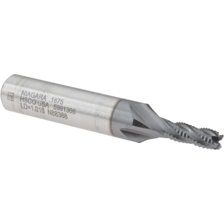 0.1875" 4-Flute Cobalt Roughing End Mill, TiCN - Seco 17016187