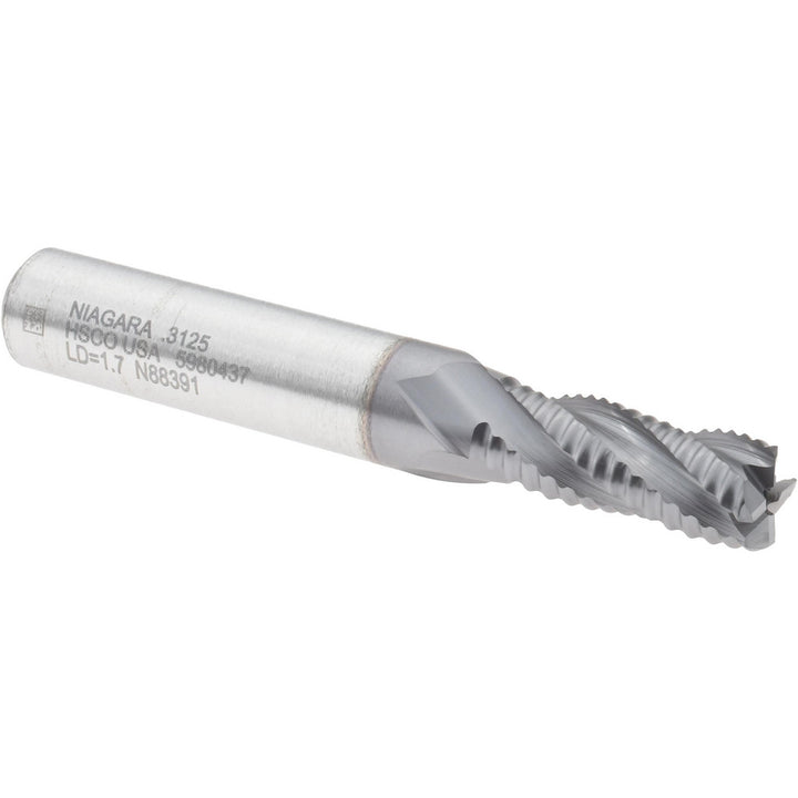0.3125" 4-Flute Cobalt Roughing End Mill, TiCN - Seco 17016190