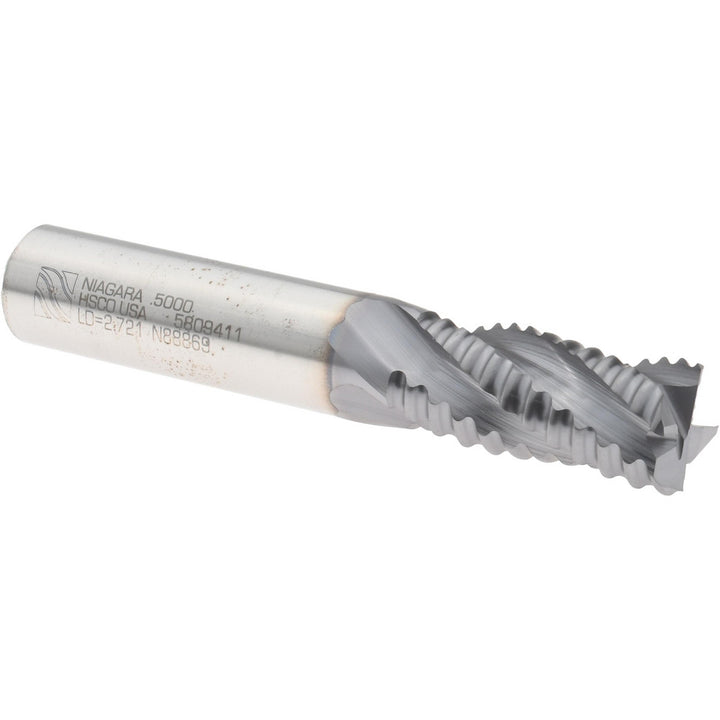 0.5" 4-Flute Cobalt Roughing End Mill, TiCN - Seco 17016584