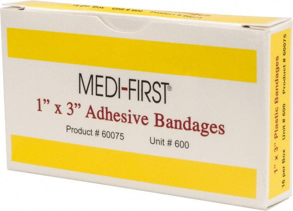 1 in x 3 in Yellow First Aid Kit - Medique 60075