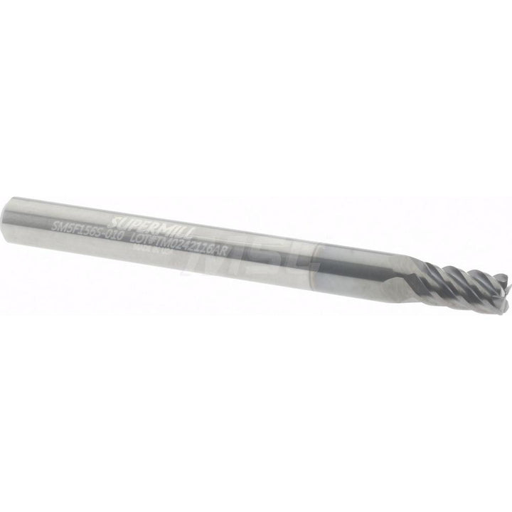 5/32" 5-Flute Solid Carbide Corner Radius End Mill, AlCrN - Supermill 5251770