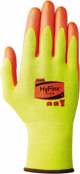 Large Lime Yellow; Orange Kevlar; Spandex; Stainless Steel Cut-Resistant Gloves - Ansell 285219