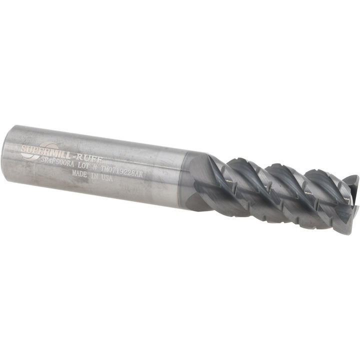 0.5000" 4-Flute Corner Radius End Mill, AlCrN - Supermill 5252536