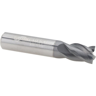 3/8" 4-Flute Solid Carbide Corner Radius End Mill, AlTiN - Supermill 5251292