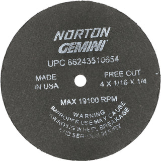 4 x 1/16" Aluminum Oxide Grinding & Cutoff Wheel - Norton 66243510654
