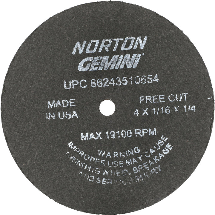 4 x 1/16" Aluminum Oxide Grinding & Cutoff Wheel - Norton 66243510654