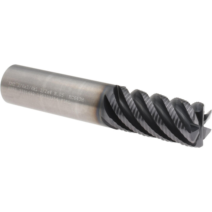 0.7500" 6-Flute Solid Carbide Roughing End Mill, AlTiN - Kennametal 3331492