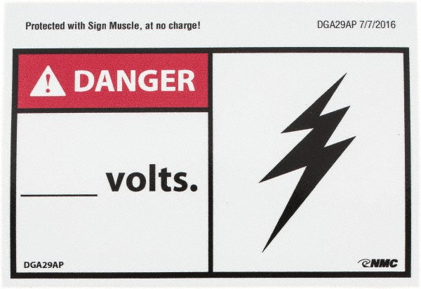 Danger - ____ Volts Label - AccuformNMC DGA29AP
