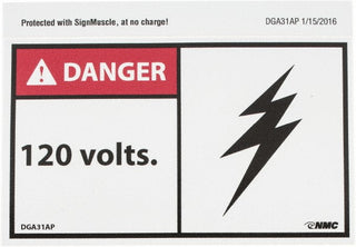 Danger - 120 Volts Label - AccuformNMC DGA31AP